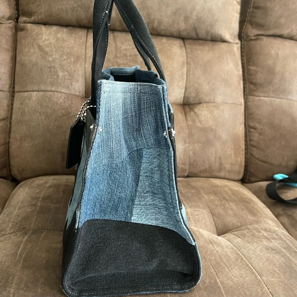 NWT Coach Denim Patchwork Cargo Tote - Picture 2 of 7